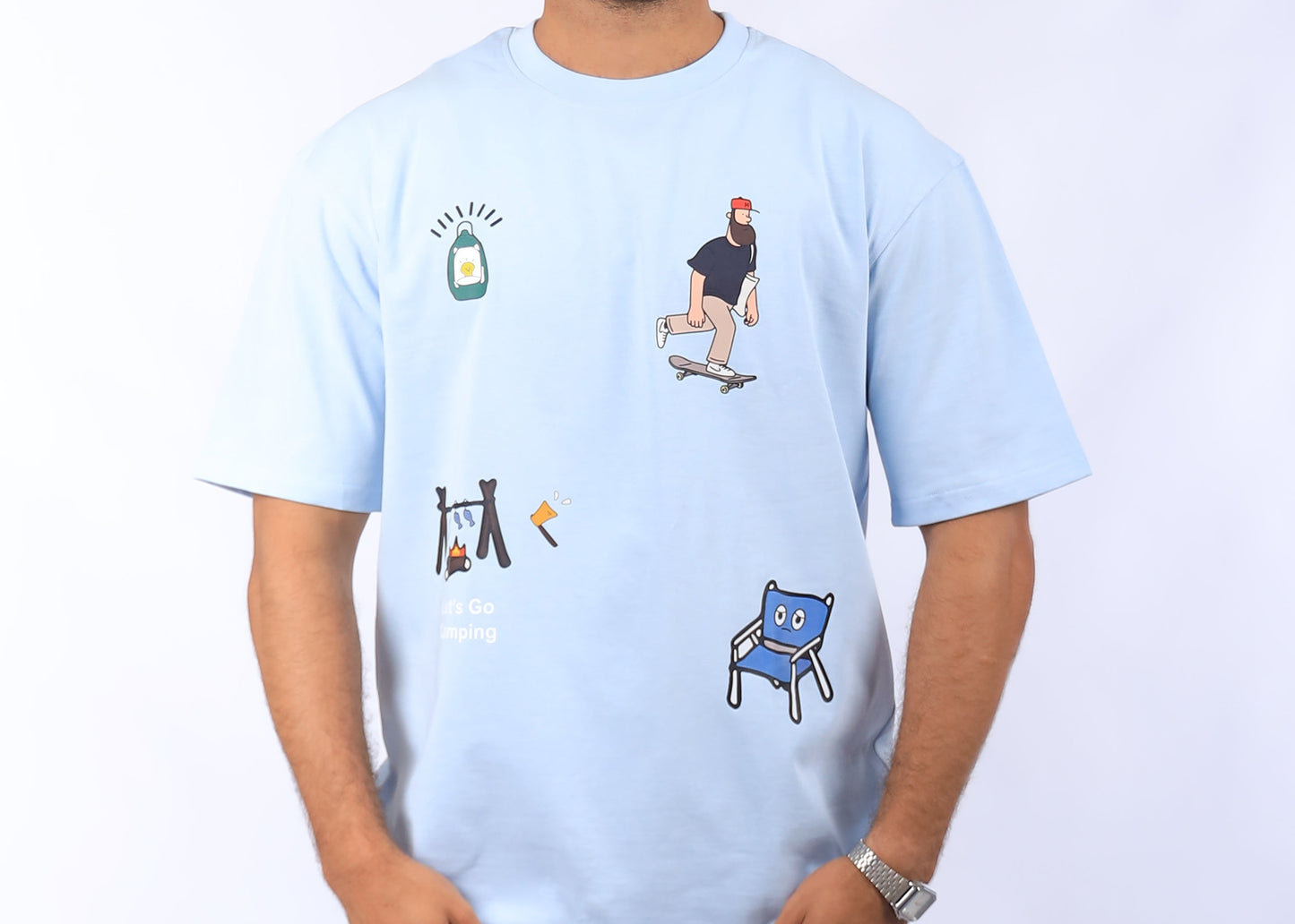 BABY BLUE DAZ - CAMP VIBES OVERSIZED TEE