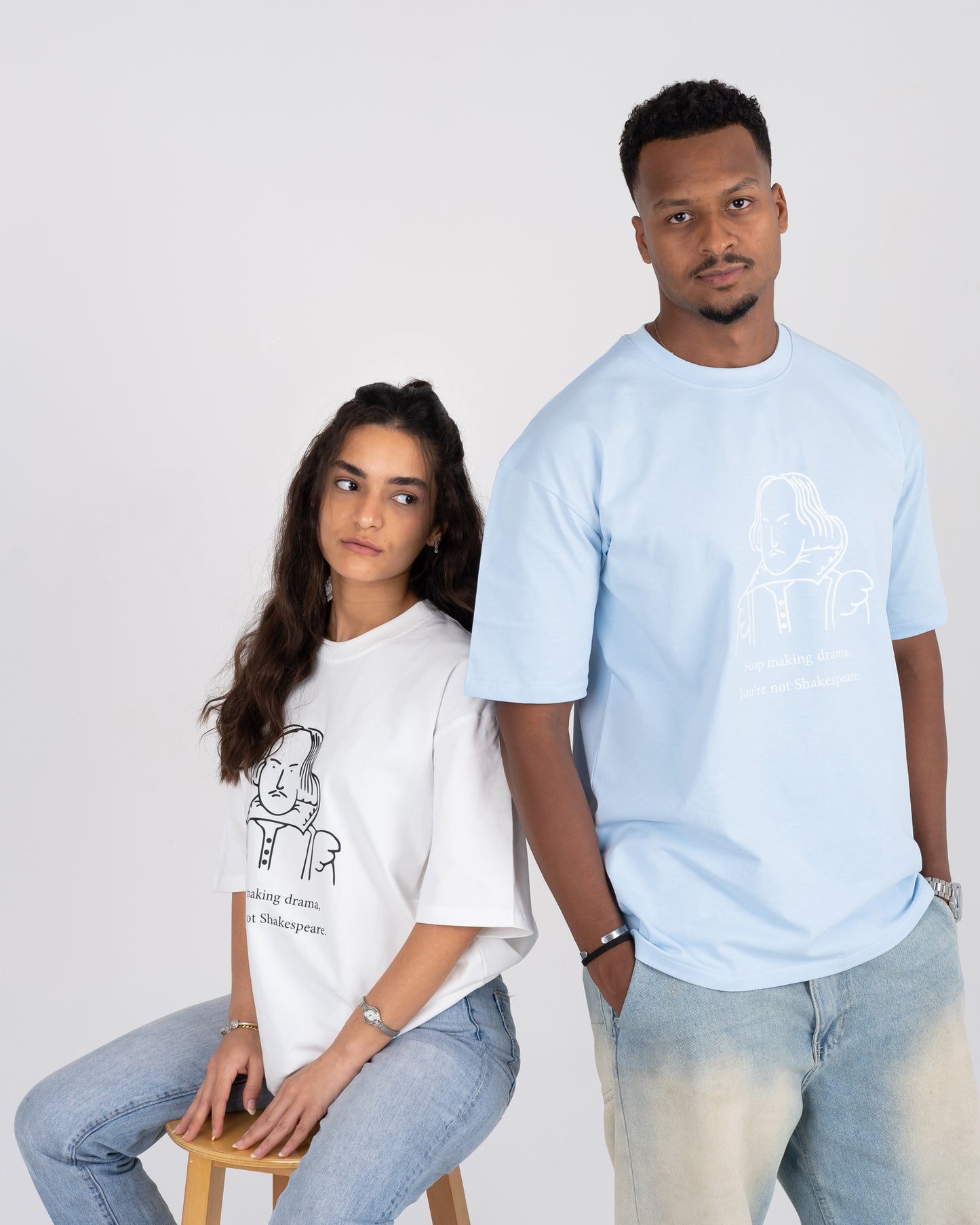 WHITE DAZ - NO DRAMA OVERSIZED TEE