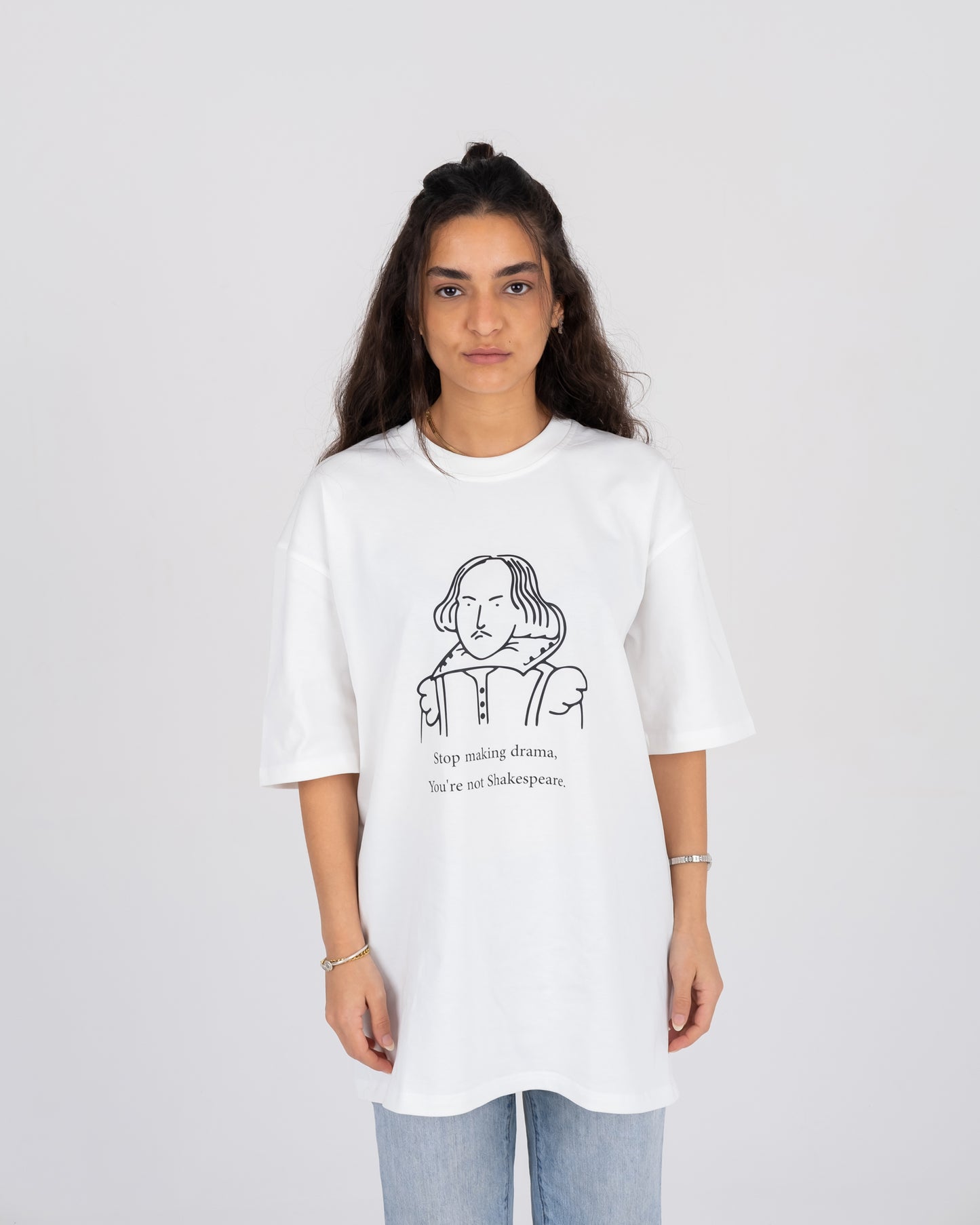WHITE DAZ - NO DRAMA OVERSIZED TEE