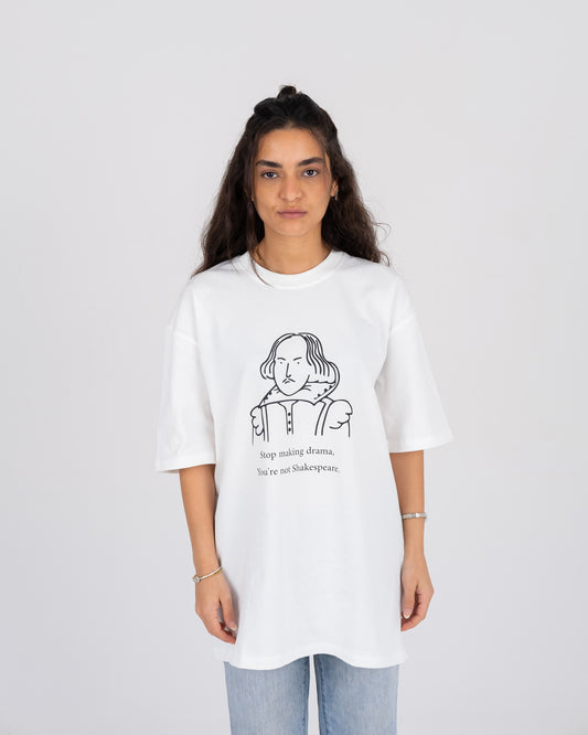WHITE DAZ - NO DRAMA OVERSIZED TEE