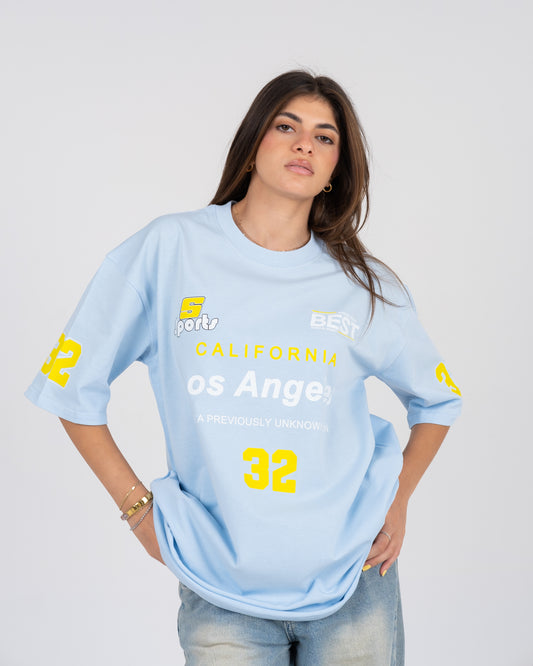 BABY BLUE LA 32 STREET OVERSIZED TEE