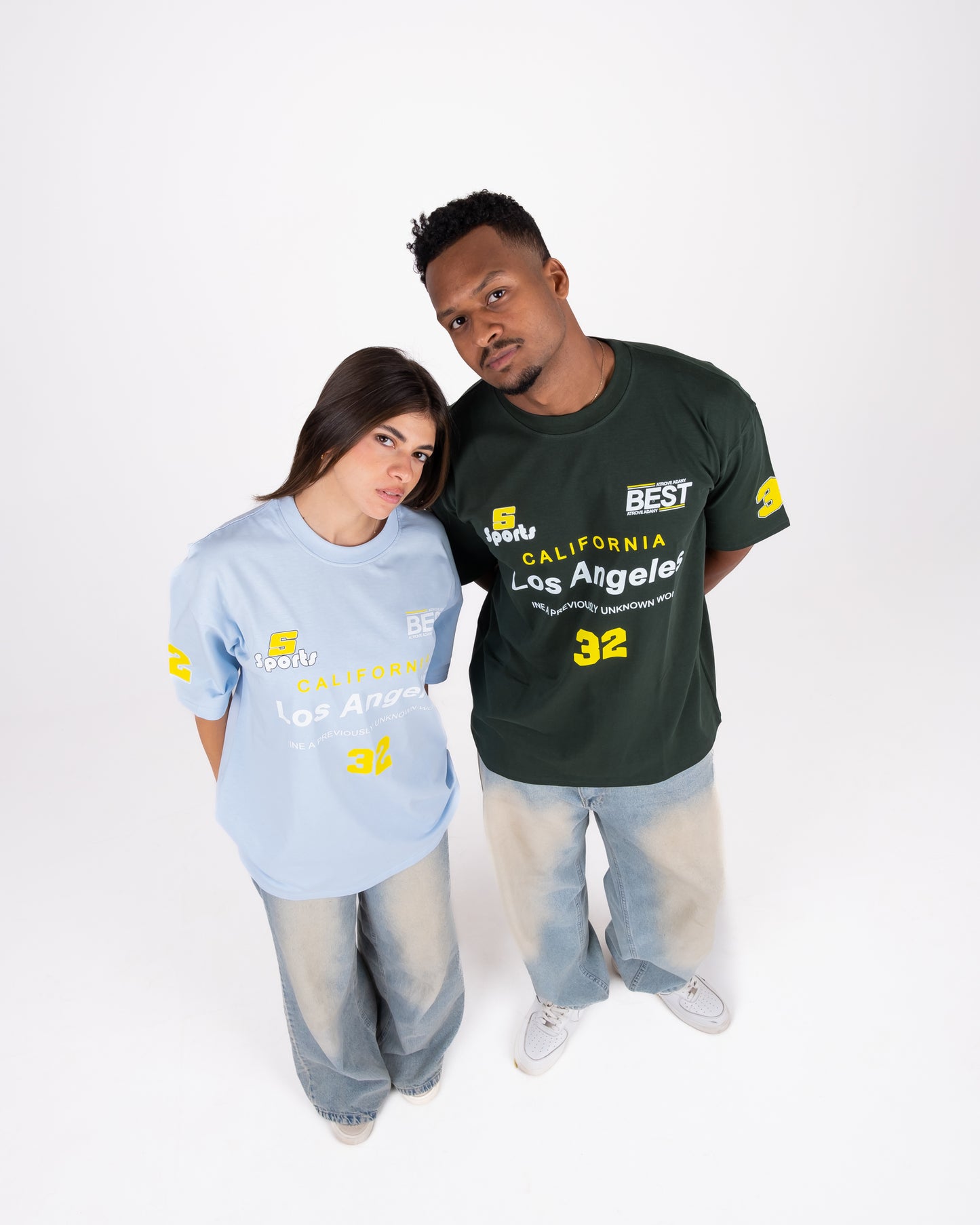 BABY BLUE LA 32 STREET OVERSIZED TEE