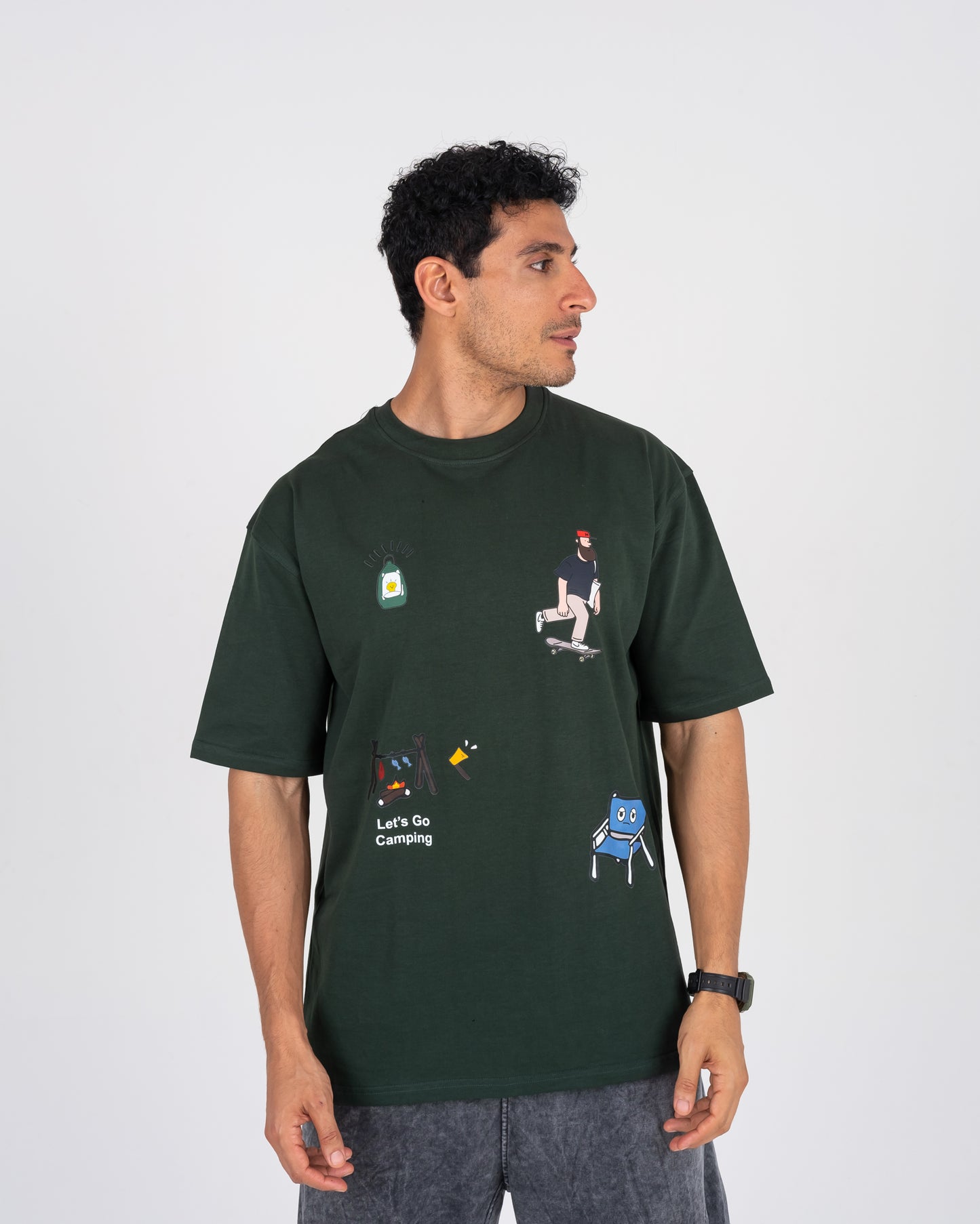 DARK OLIVE DAZ - CAMP VIBES OVERSIZED TEE