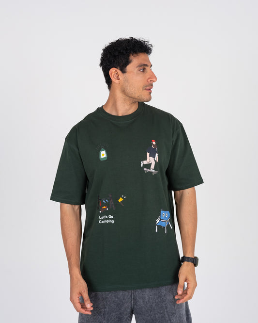 DARK OLIVE DAZ - CAMP VIBES OVERSIZED TEE