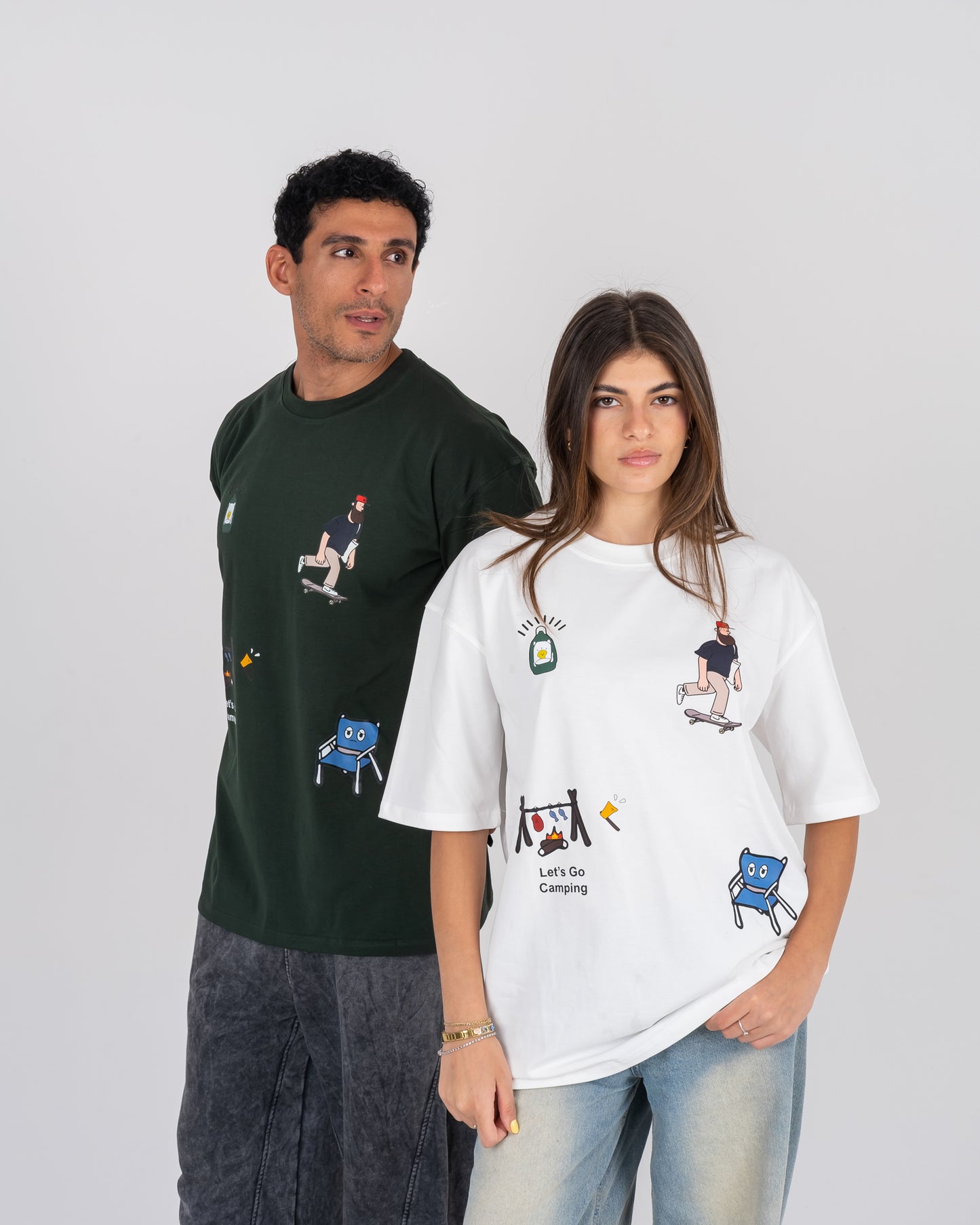 WHITE DAZ - CAMP VIBES OVERSIZED TEE