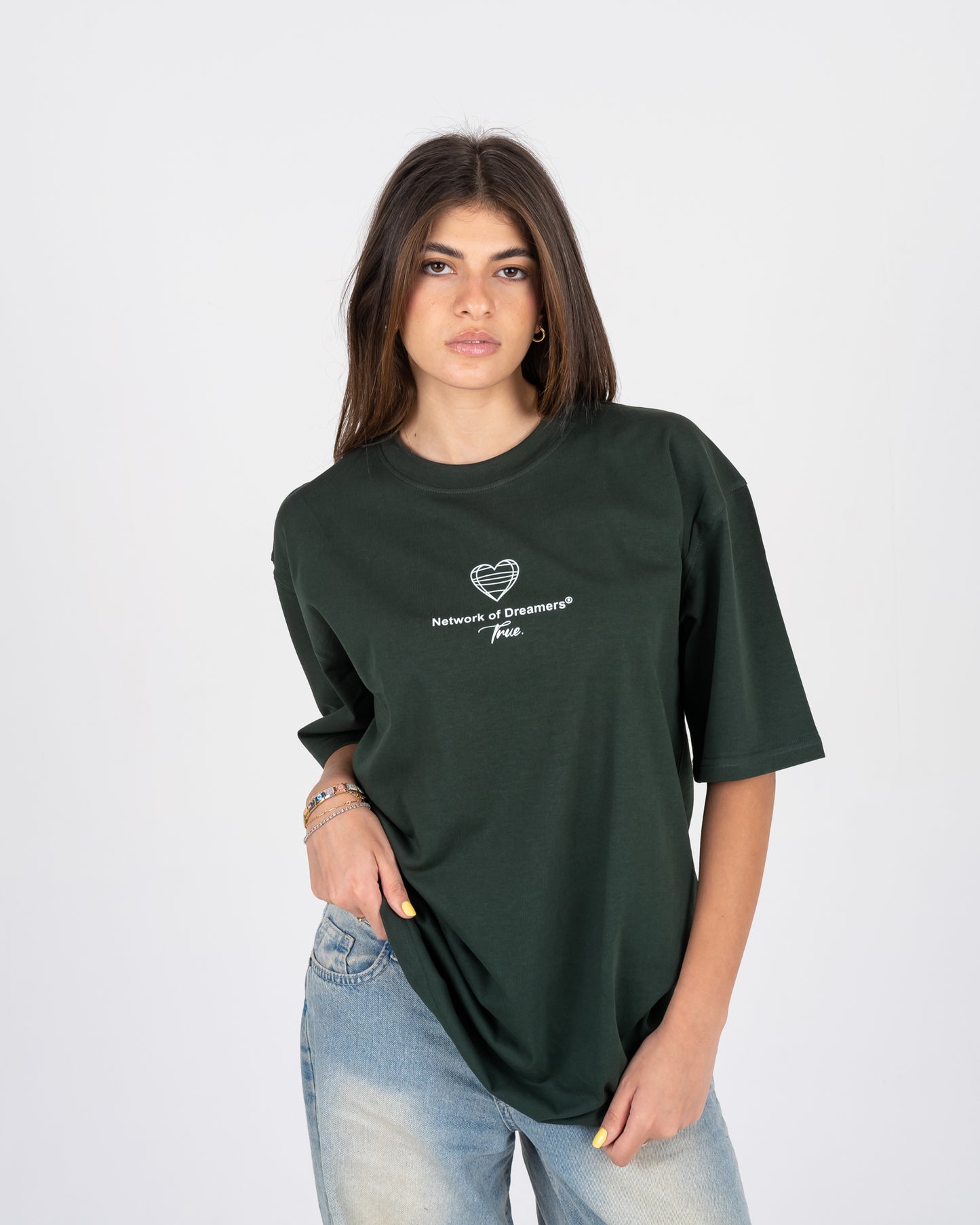 DARK OLIVE  DAZ – DREAMER NETWORK OVERSIZED TEE