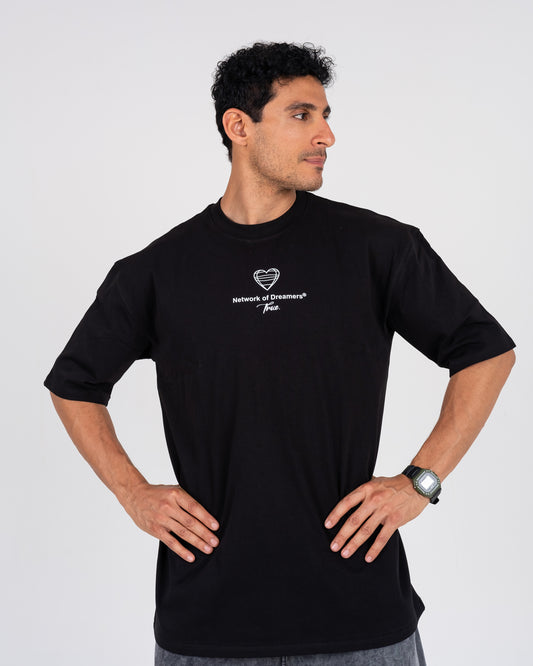BLACK –DAZ – DREAMER NETWORK OVERSIZED TEE
